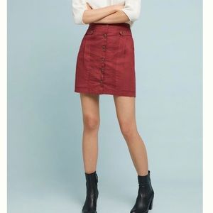 Buttoned Utility Skirt S Wine